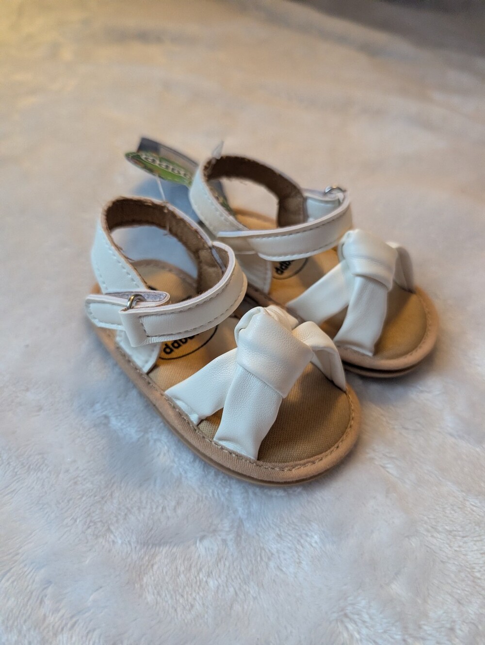 ✨ NWT MYGGPP White Twist-Knot Baby Sandals Size 11 First Walkers ✨